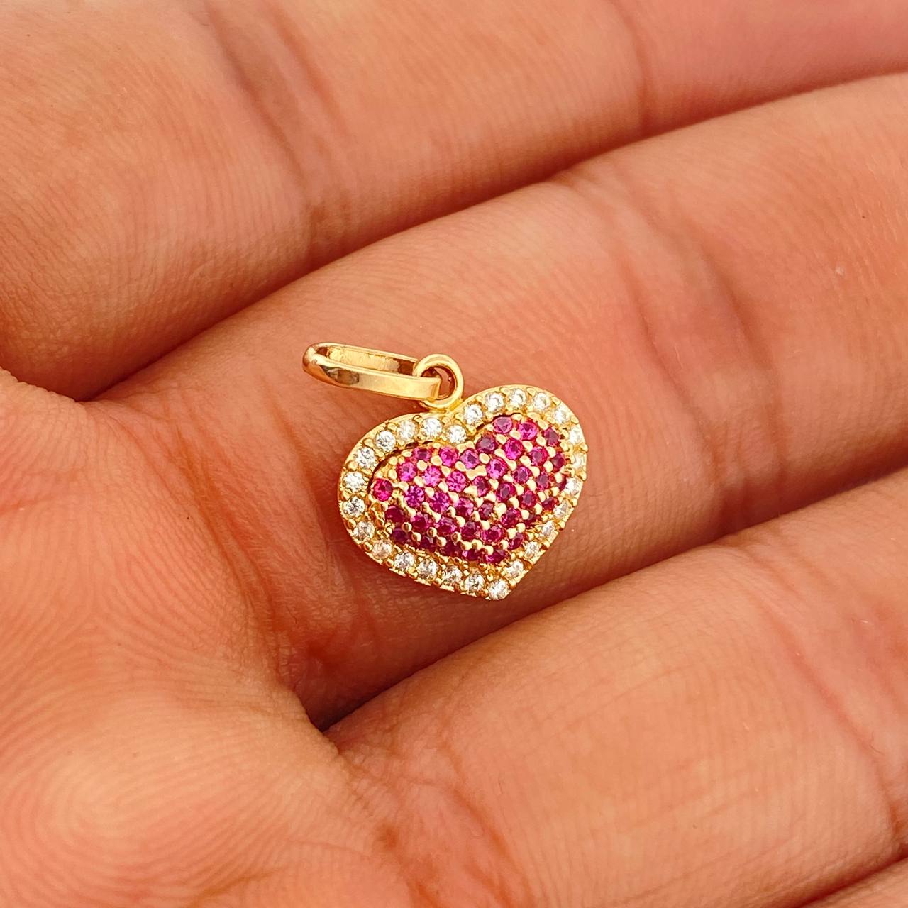 Dije Corazón Cojín 1.6gr / 1.7cm / Oro Amarillo 18K &