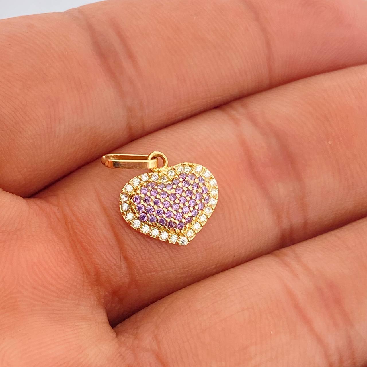 Dije Corazón Cojín 1.5gr / 1.8cm / Oro Amarillo 18K &