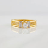 Anillo Solitario Puente 5.05g / T7 Dos Oros Amarillo Blanco 18K