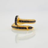 Anillo Clavo 4.2g / T7 1/2 Dos Oros Negro Amarillo 18K