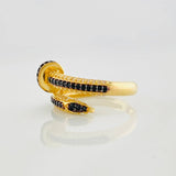Anillo Clavo 4.2g / T7 1/2 Dos Oros Negro Amarillo 18K
