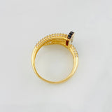 Anillo Clavo 4.2g / T7 1/2 Dos Oros Negro Amarillo 18K