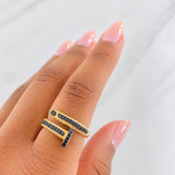 Anillo Clavo 4.2g / T7 1/2 Dos Oros Negro Amarillo 18K