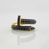 Anillo Clavo 4.3g / T6 3/4 Dos Oros Negro Amarillo 18K