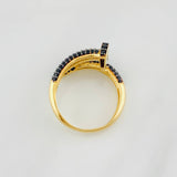 Anillo Clavo 4.3g / T6 3/4 Dos Oros Negro Amarillo 18K