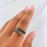 Anillo Clavo 4.3g / T6 3/4 Dos Oros Negro Amarillo 18K
