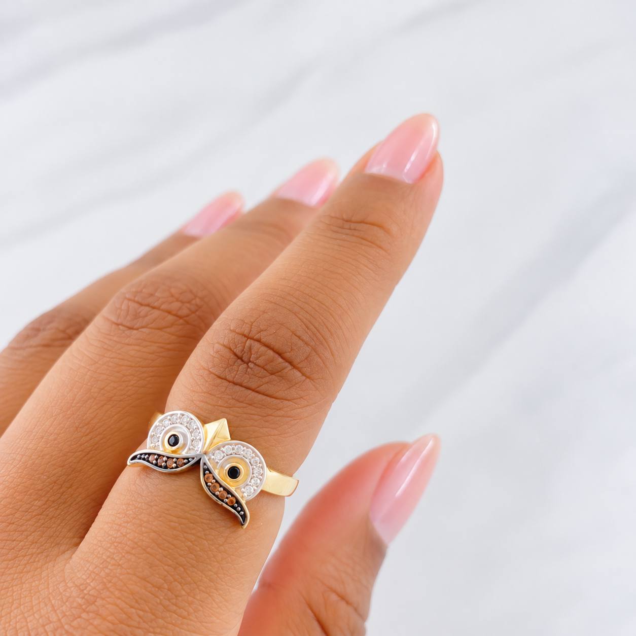 Anillo Buho 2.65g / T6 Tres Oros 18K