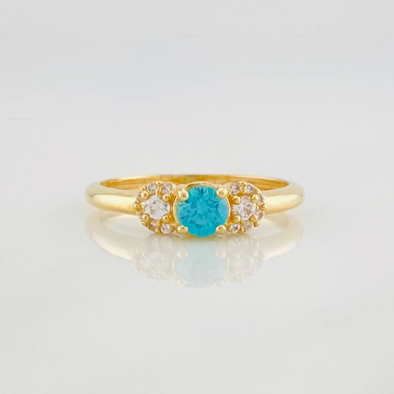 Anillo Solitario Flor 1.9g / T5 3/4 Oro Amarillo 18K