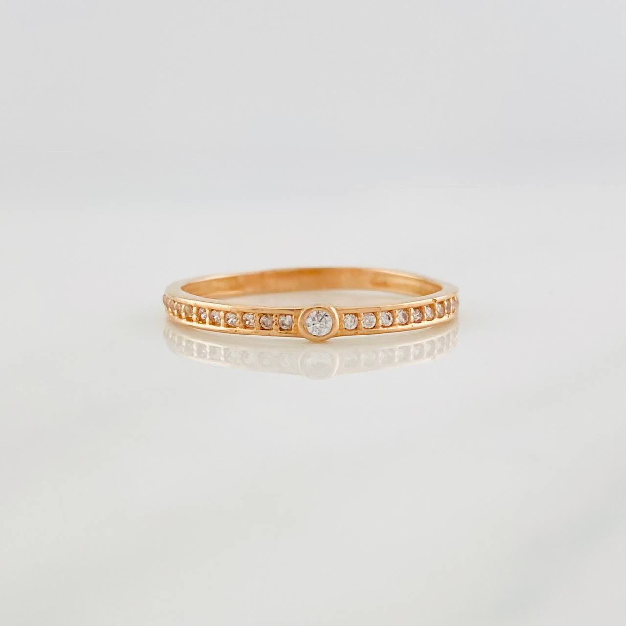 Anillo Bisel 1.45g / T8 Oro Rosa 18K