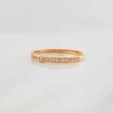 Anillo Bisel 1.45g / T8 Oro Rosa 18K