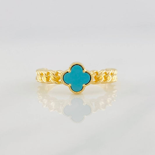 Anillo Trebol Cubana 2.85g / T6 1/4 Oro Amarillo 18K