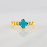 Anillo Trebol Cubana 2.85g / T6 1/4 Oro Amarillo 18K