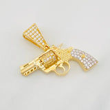 Dije Revolver 4.05g / 2.08cm Dos Oros Amarillo Blanco 18K