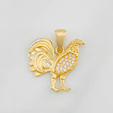 Dije Gallo 2.95g / 2.02cm Dos Oros Amarillo Blanco 18K