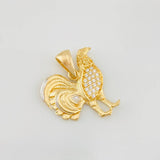 Dije Gallo 2.95g / 2.02cm Dos Oros Amarillo Blanco 18K
