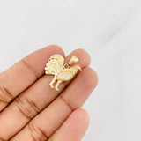 Dije Gallo 2.95g / 2.02cm Dos Oros Amarillo Blanco 18K