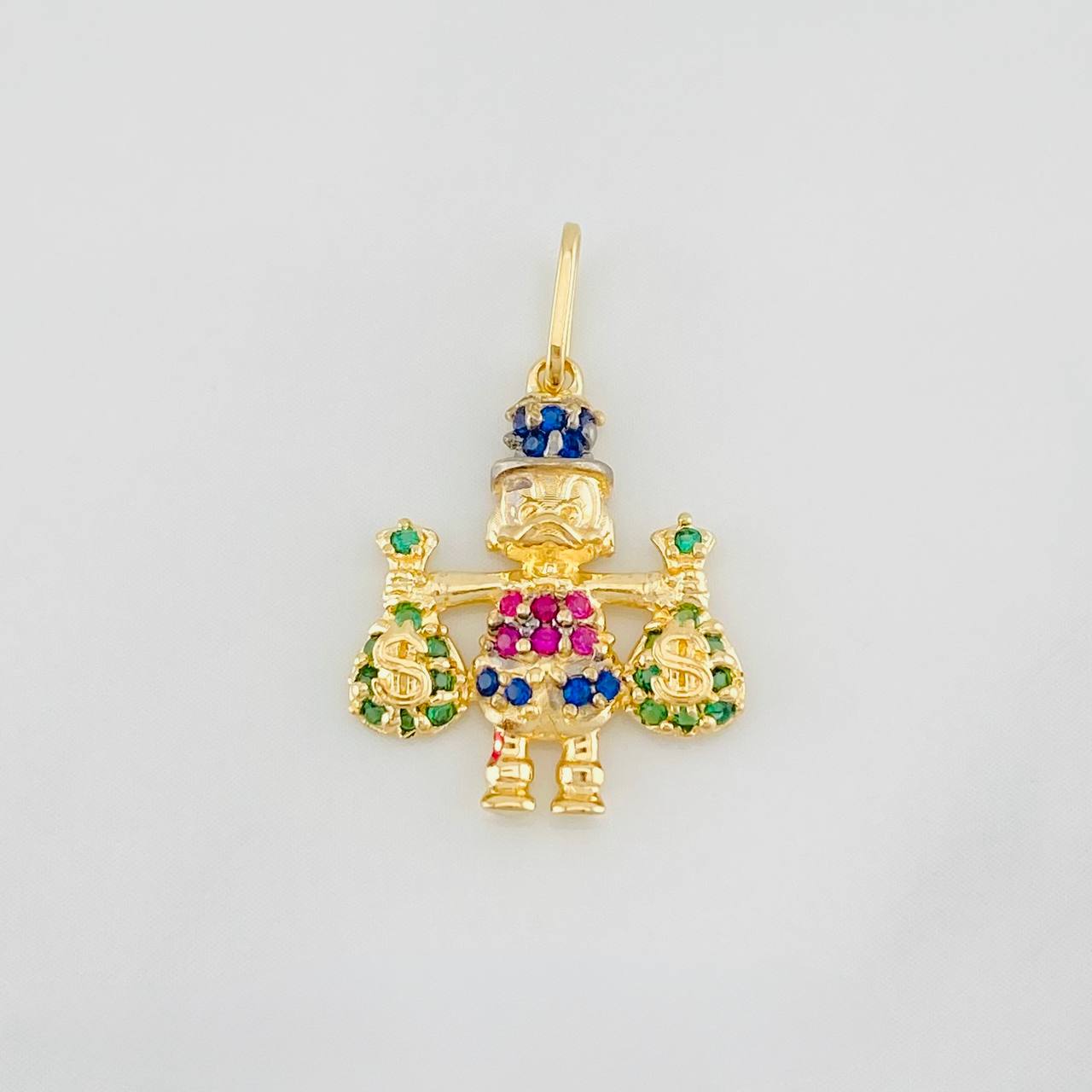 Dije Pato Bolsa Dinero 1.55g / 2.03cm Dos Oros Amarillo Blanco 18K