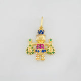 Dije Pato Bolsa Dinero 1.55g / 2.03cm Dos Oros Amarillo Blanco 18K