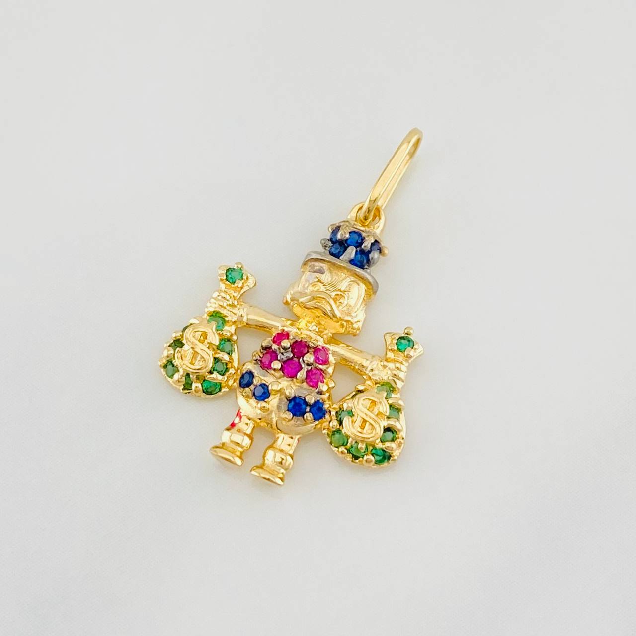Dije Pato Bolsa Dinero 1.55g / 2.03cm Dos Oros Amarillo Blanco 18K