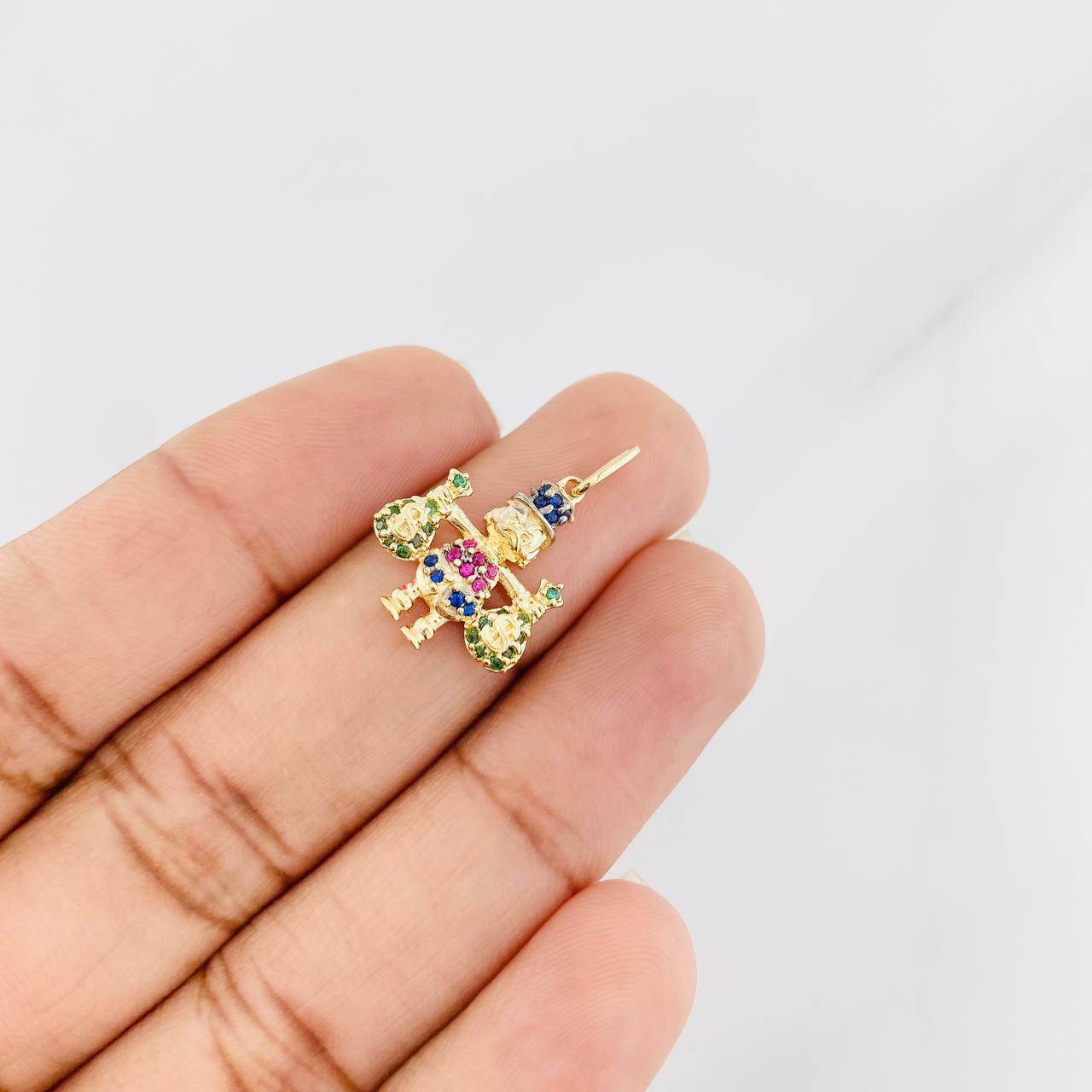 Dije Pato Bolsa Dinero 1.55g / 2.03cm Dos Oros Amarillo Blanco 18K