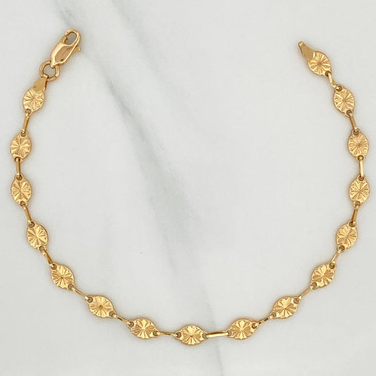 Pulso Eslabon Diamantado 2.8 g / 18.4 cm / 4.4 mm Oro Amarillo 18K