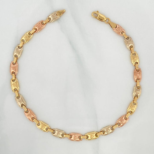 Tobillera Rustica Corona 7.25 g / 27 cm / 5.6 mm Tres Oros 18K