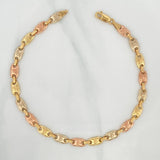 Tobillera Rustica Corona 7.25 g / 27 cm / 5.6 mm Tres Oros 18K