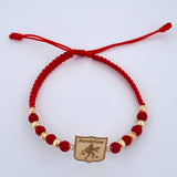 Pulsera Tejida Roja América 1.65gr / 4mm-4mm Oro Amarillo 18K %