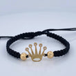 Pulsera Tejida Negra Corona RX 2.1gr / 5mm Oro Amarillo 18K%
