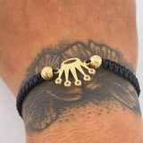 Pulsera Tejida Negra Corona RX 2.1gr / 5mm Oro Amarillo 18K%