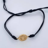 Pulsera Tejida Negra San Benito 1gr / Oro Amarillo 18K %