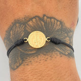 Pulsera Tejida Negra San Benito 1gr / Oro Amarillo 18K %