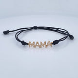 Pulsera Tejida Negra Mamá 1.4gr / Oro Amarillo 18K %