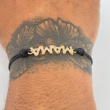Pulsera Tejida Negra Mamá 1.4gr / Oro Amarillo 18K %
