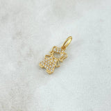Dije Niña 1.3gr / 2cm / Circones Blancos Oro Amarillo 18K