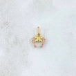Dije Orejas De Ratón 0.4gr / 1.3cm / Circones Rosas Oro Amarillo 18K