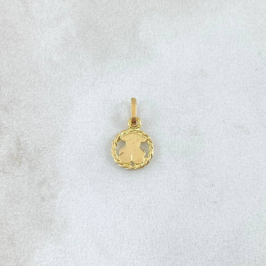 Dije Oso TS En Aro Trenzado 0.55gr / 1.4cm / Oro Amarillo 18K