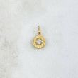 Dije Rustico 0.6gr / 1.3cm / Circon Blanco Oro Amarillo 18K