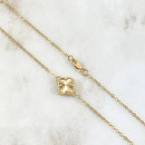 Cadena Aro Seguido Trebol VCyA 8gr / 45cm-50cm / 1.5mm Graduable Diamantado Punteado Oro Amarillo Nac.Esp. 18K