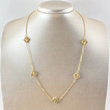 Cadena Aro Seguido Trebol VCyA 8gr / 45cm-50cm / 1.5mm Graduable Diamantado Punteado Oro Amarillo Nac.Esp. 18K