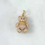 Dije Oso Corbatin 4.4gr / 3cm / Circones Blancos Ojos Negros Oro Amarillo 18K ©