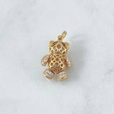Dije Oso Corbatin 4.4gr / 3cm / Circones Blancos Ojos Negros Oro Amarillo 18K ©