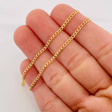 Cadena Cubana 2.4g / 60cm / 1.98mm Oro Amarillo 18K