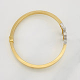 Pulso Aro Doble T 8.65g / 19cm / 3.1mm Dos Oros Amarillo Blanco 18K