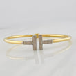 Pulso Aro Doble T 7.3g / 15cm / 2.9mm Oro Amarillo / Oro Blanco 18K