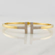 Pulso Aro Doble T 8.85g / 19cm / 3mm Dos Oros Amarillo Blanco 18K
