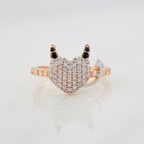 Anillo Corazon Devil 2.65g / T7 1/4 Dos Oros Rosa Oro Blanco 18K