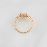 Anillo Corazon Devil 2.65g / T7 1/4 Dos Oros Rosa Oro Blanco 18K