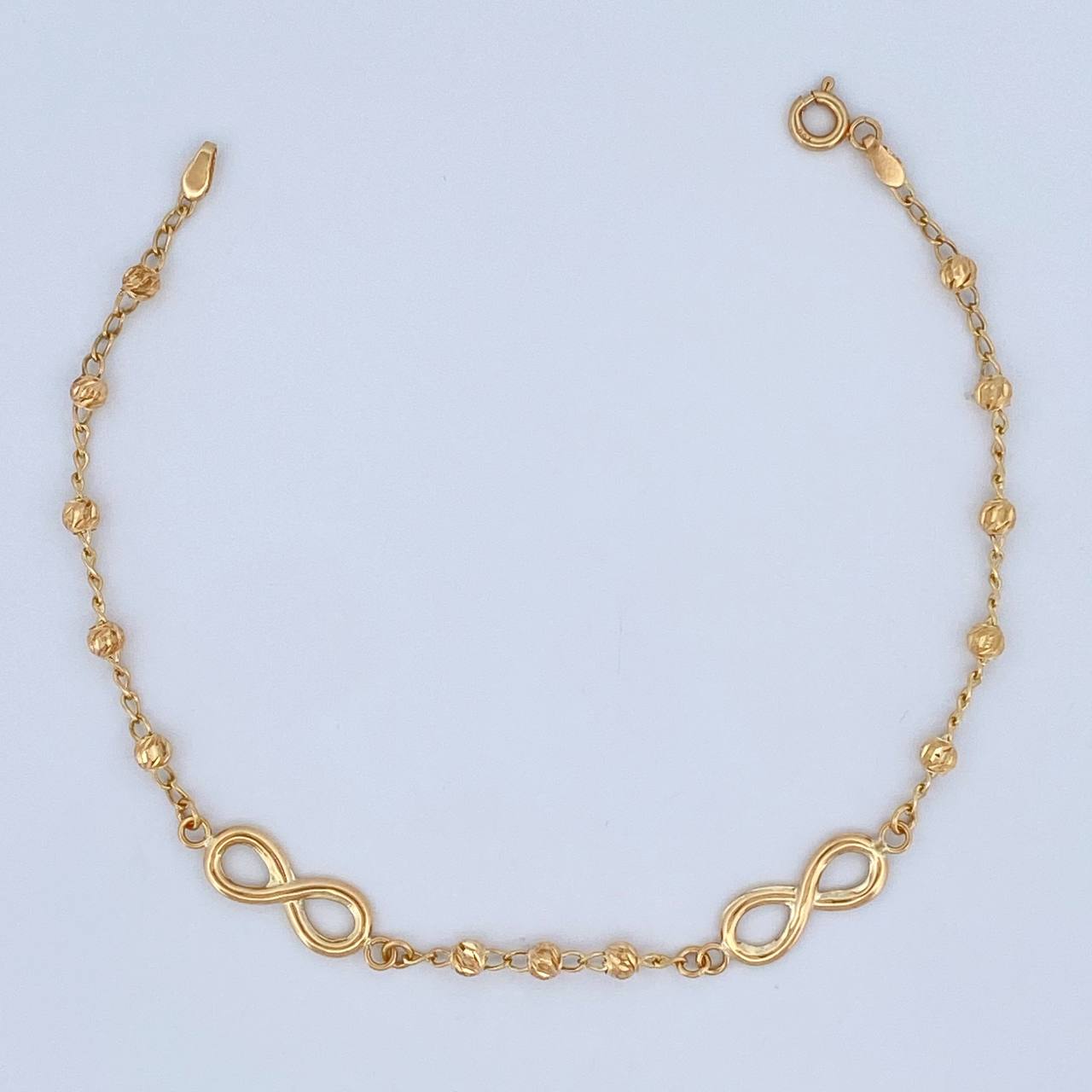 Pulso Infinito Espiga 2.55gr / 19cm / 3mm Oro Amarillo 18K &