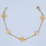 Pulso Trebol Aro Seguido 3.65gr / 18.7cm / 1.8mm Oro Amarillo 18K &